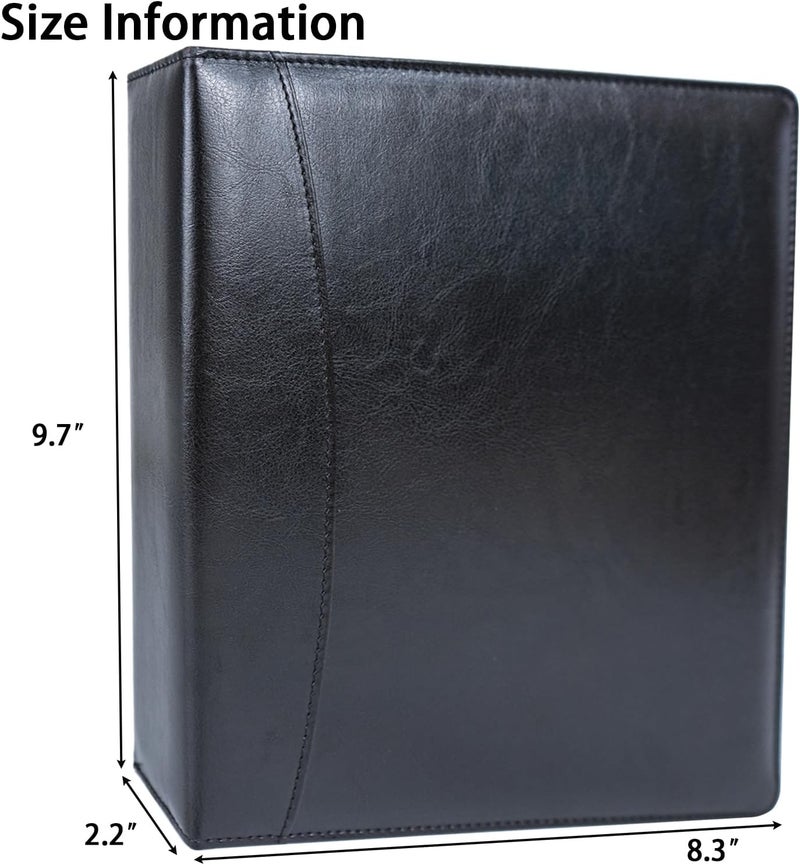 WITHYU 5.5x8.5 Inch Faux Leather Notebook with 30 Pack 60 Pockets Sleeve Refill Pages,Mini 3 Ring Binder Album Collection Holder Book, Ultra-Clear Photo Binder Protector, Double-Sided and Top Loading - Image 4